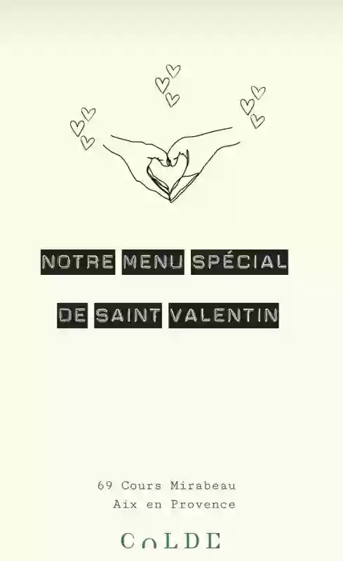 Menu de Saint Valentin - Colde - Restaurant Aix-en-Provence - terrasse aix-en-provence