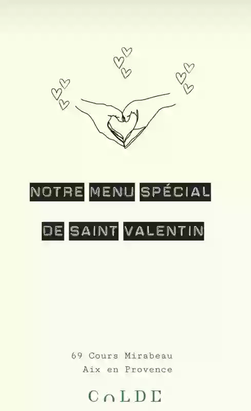 Menu de Saint Valentin - Colde - Restaurant Aix-en-Provence - meilleur resto AIX-EN-PROVENCE